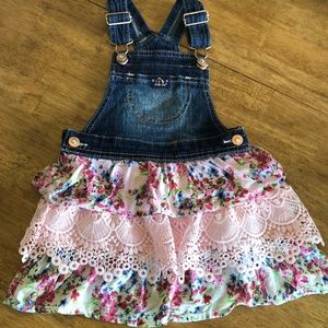 Jordache Dress- Jean Overall / Floral / Lace ✨